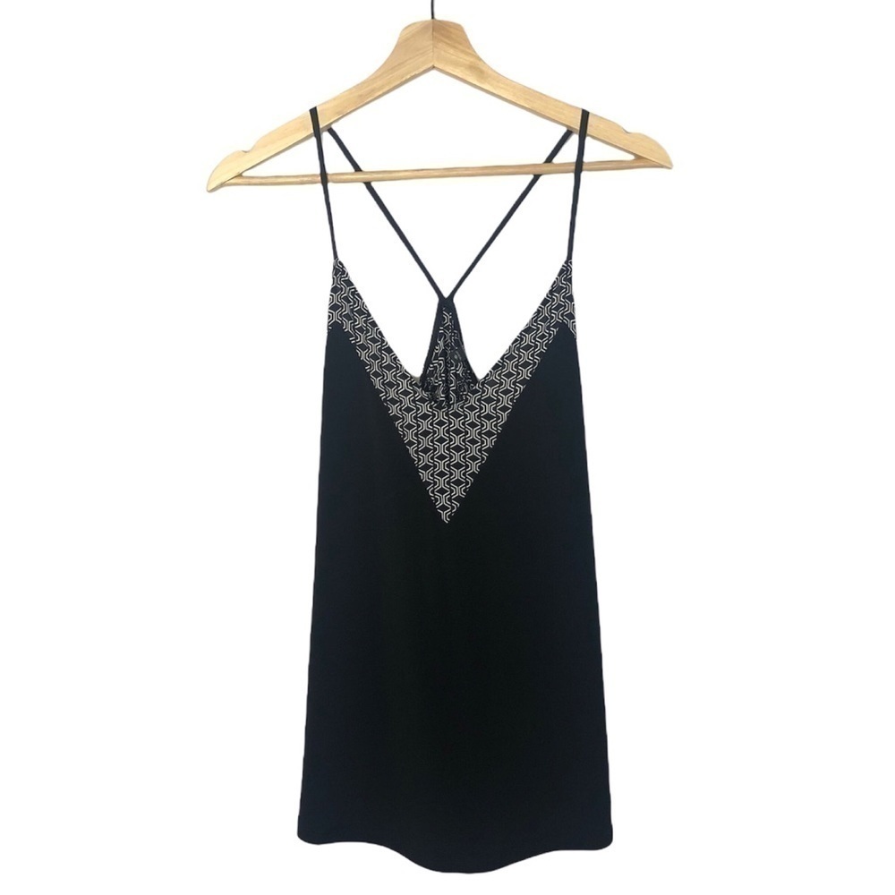 Express Black V-Neck White Trim Spaghetti Strap Tank Top M